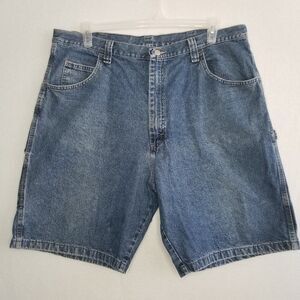 Wrangler Medium Wash Cargo Carpenter Cotton Jean Shorts Men's 40